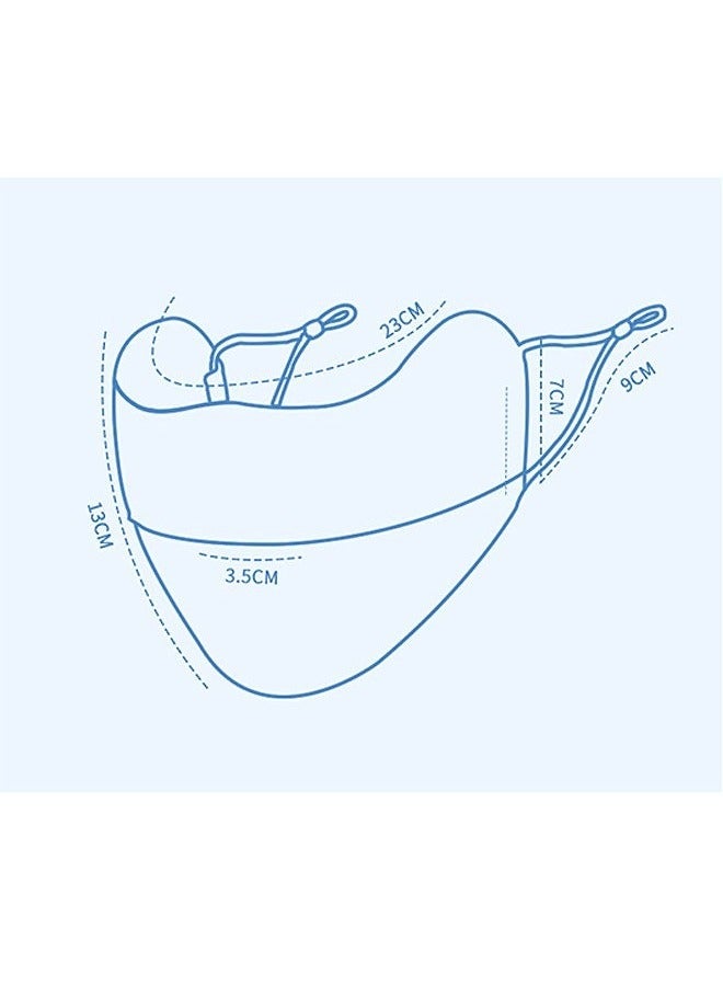 2 قطعة UPF 50 غطاء وجه للأشعة فوق البنفسجية من الحرير المثلج مع حلقات الأذن ناعمة قابلة للغسل قابلة لإعادة الاستخدام واقي من الشمس قناع واقي من الشمس قناع حماية من الشمس رمادي أزرق - Image 4