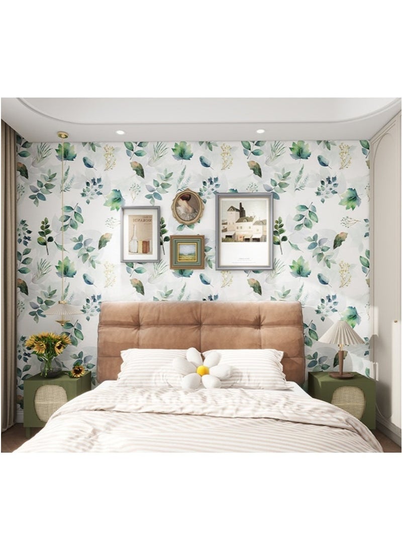 PVC Green Leaves Wallpaper 44.5cm x 5m Self Adhesive Waterproof Wallpaper Roll for Home Bedroom Living Room Kitchen Cabinet Furniture Decor Eco Friendly Oil Proof - Image 2