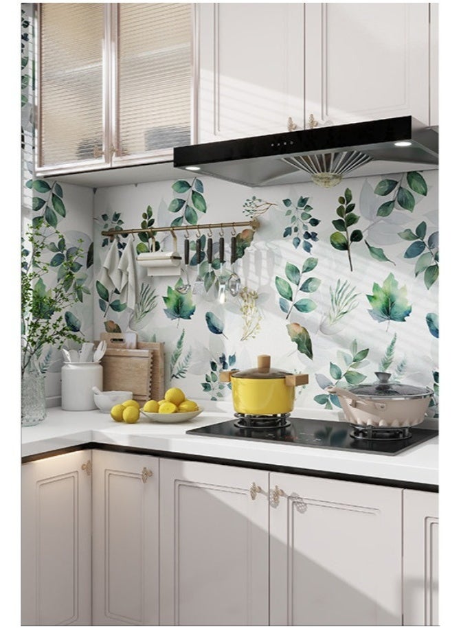 PVC Green Leaves Wallpaper 44.5cm x 5m Self Adhesive Waterproof Wallpaper Roll for Home Bedroom Living Room Kitchen Cabinet Furniture Decor Eco Friendly Oil Proof - Image 5
