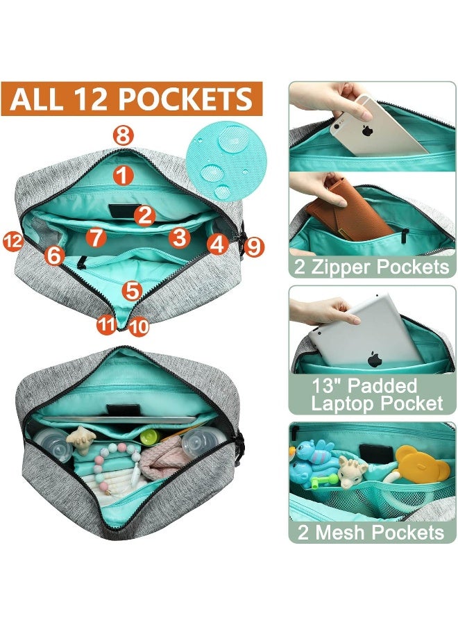 MOMINSIDE Diaper Bag Backpack, Leather & Neoprene Small Diaper Bag - Image 3