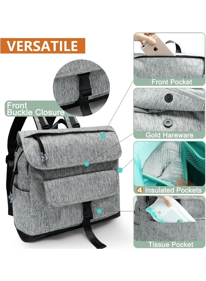 MOMINSIDE Diaper Bag Backpack, Leather & Neoprene Small Diaper Bag - Image 4