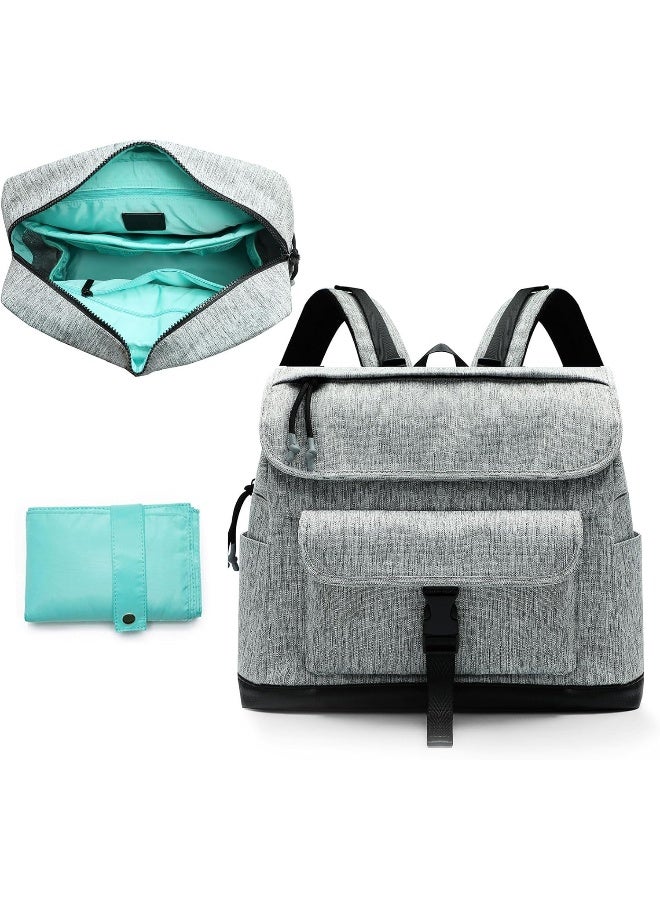 MOMINSIDE Diaper Bag Backpack, Leather & Neoprene Small Diaper Bag - Image 1