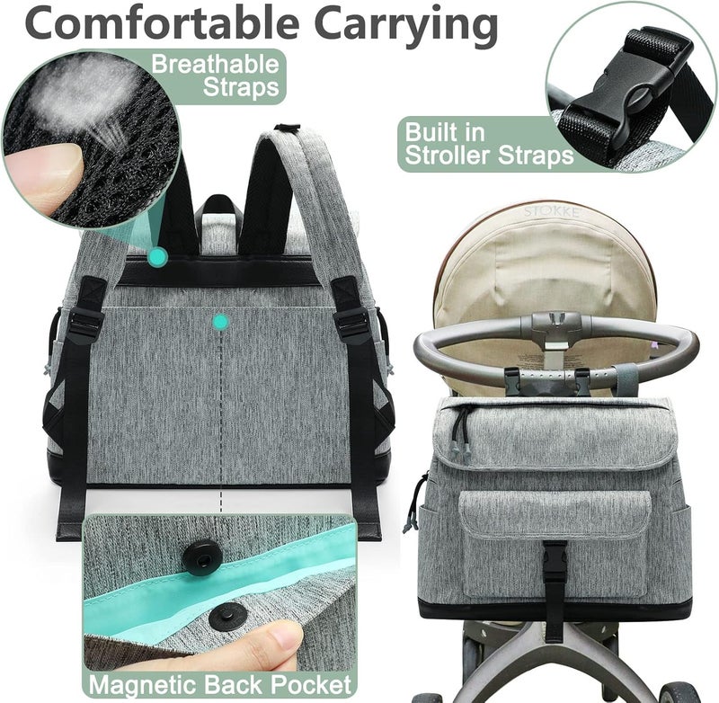 MOMINSIDE Diaper Bag Backpack, Leather & Neoprene Small Diaper Bag - Image 5