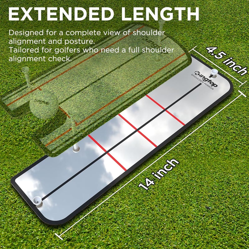 KINGTOP Golf Putting Mirror - Alignment Putting Training Aids for Consistency & Accuracy - Ideal for Indoor | Outdoor Practice, with Carry Bag and Golf Tees - Image 2