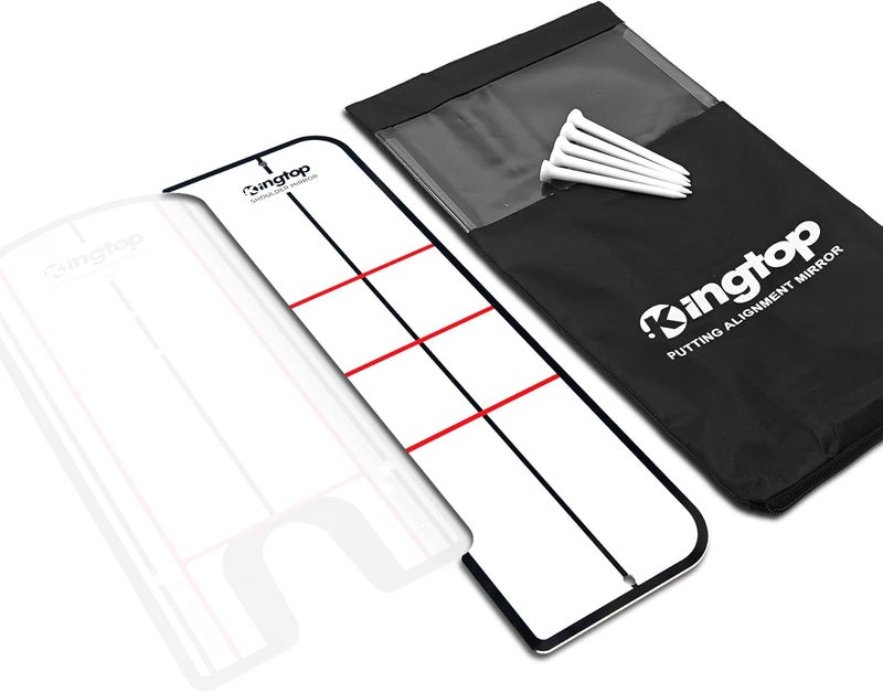 KINGTOP Golf Putting Mirror - Alignment Putting Training Aids for Consistency & Accuracy - Ideal for Indoor | Outdoor Practice, with Carry Bag and Golf Tees - Image 1