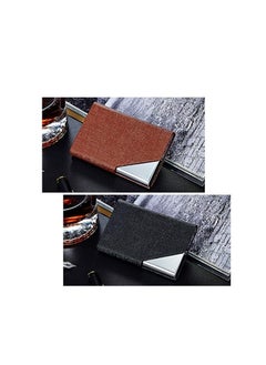 ماركة غير محددة 2 حافظه كروت وكريدت كارت اسود وبني  - Image 3