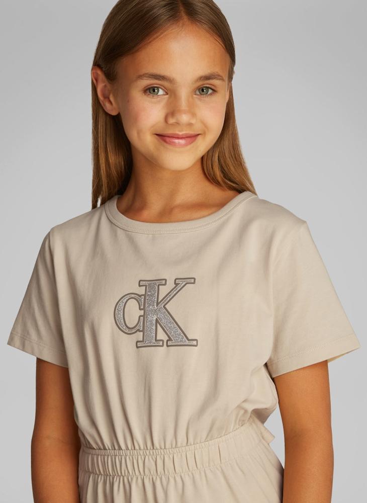 Calvin Klein Jeans - Kids Monologo Metallic T-Shirt Dress - Image 1