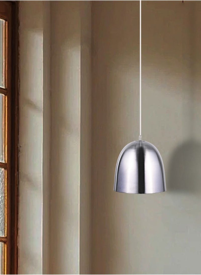 El Rawda Lighting Fola Ceiling Lamp - Single | modern decorative LED E27 pendant light ceiling lamp hanging | suitable for any room | Color: Chrome | Size: 70x20 cm - Image 2