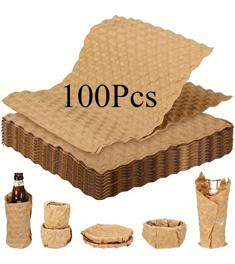 Paper Bubble Wrap 100pcs Heavy Duty Cushioning for Moving Shipping Storage Fragile Items - Image 2