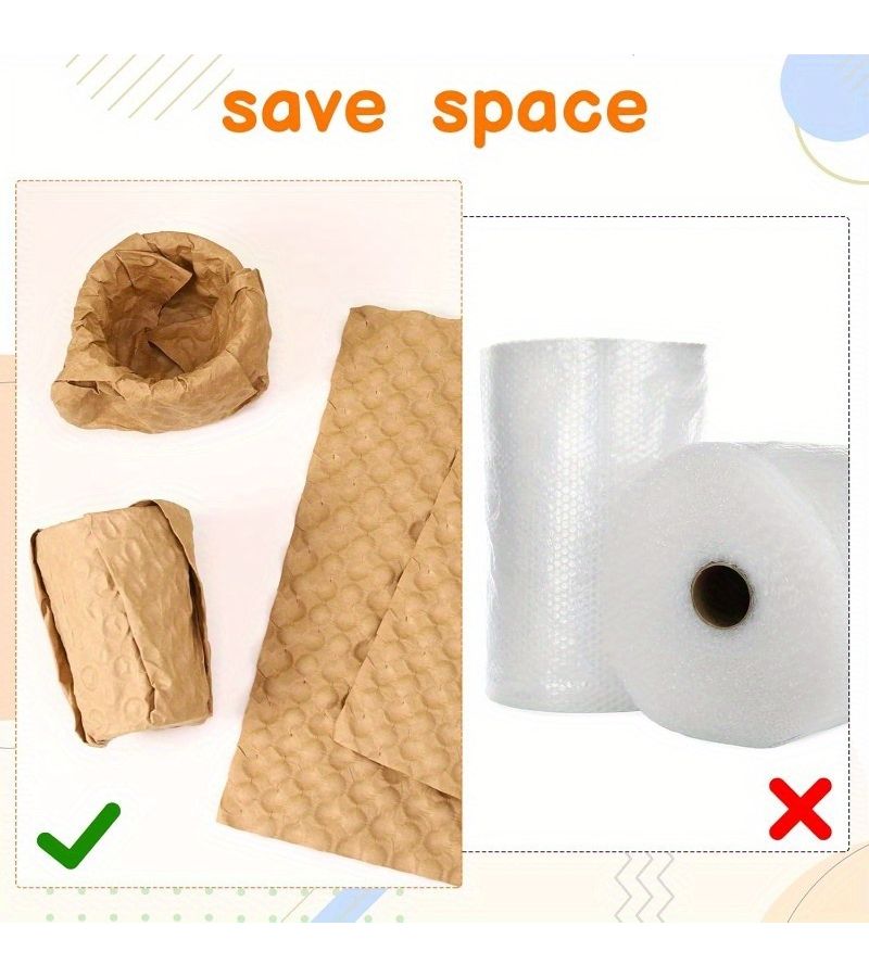 Paper Bubble Wrap 100pcs Heavy Duty Cushioning for Moving Shipping Storage Fragile Items - Image 3