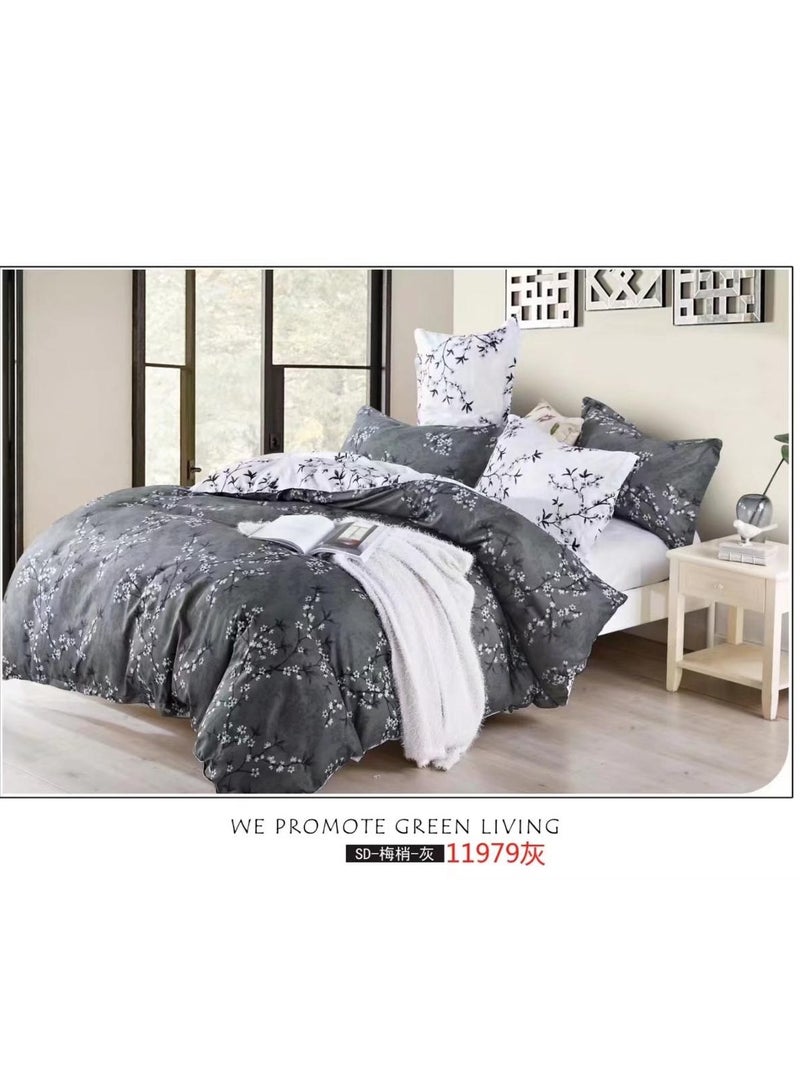 Single Size Duvet Cover Sets classic Pattern Bedding cover Set (1 Duvet Cover 160 * 210 CM +Fitted bed sheet 120x200 * 30CM +2 Pillowcases) 