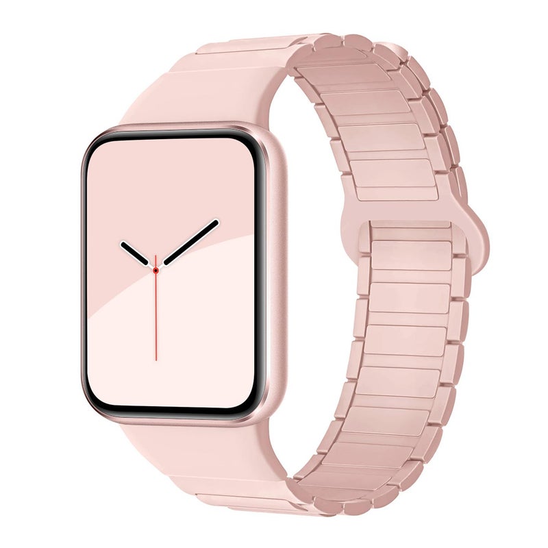 إيروريكس لساعة شاومي الذكية 9 برو / ريدمي 5 سوار ساعة سيليكون مغناطيسي ثلاثي الخرز (وردي ذهبي) - Image 1