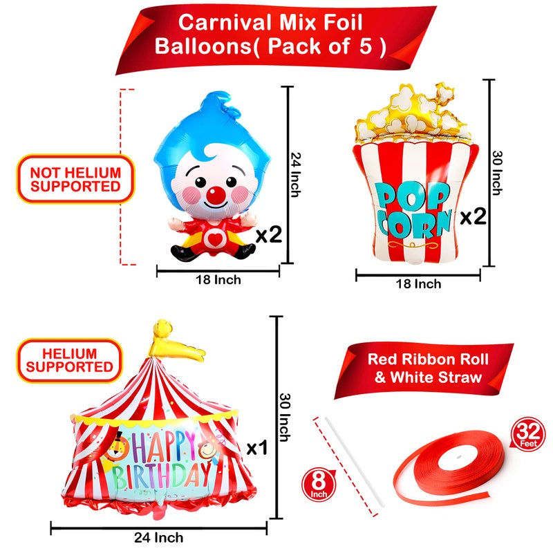 KatchOn, Big Carnival Balloons for Carnival Theme Party Decorations - 30 Inch, Pack of 5 | Popcorn Balloons, Carnival Birthday Party | Carnival Theme Balloons | Circus Balloons, Carnival Decorations - Image 4