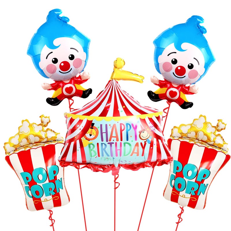 KatchOn, Big Carnival Balloons for Carnival Theme Party Decorations - 30 Inch, Pack of 5 | Popcorn Balloons, Carnival Birthday Party | Carnival Theme Balloons | Circus Balloons, Carnival Decorations - Image 1