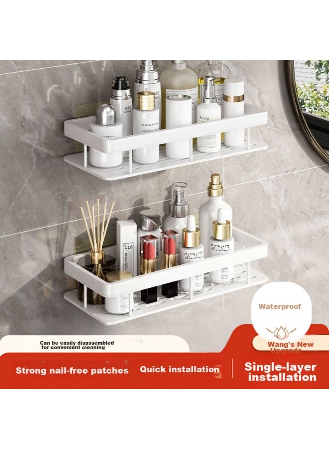 Zigman Cigeman Bathroom Storage Rack, No Drilling Required, Wall-mounted Corner Shelf For Shower Gel, Space Aluminum Suction Cup, Wall-hanging Towel And Toothbrush Holder - Image 1