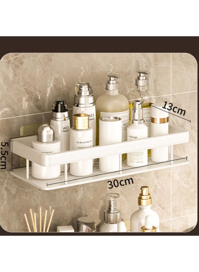 Zigman Cigeman Bathroom Storage Rack, No Drilling Required, Wall-mounted Corner Shelf For Shower Gel, Space Aluminum Suction Cup, Wall-hanging Towel And Toothbrush Holder - Image 3