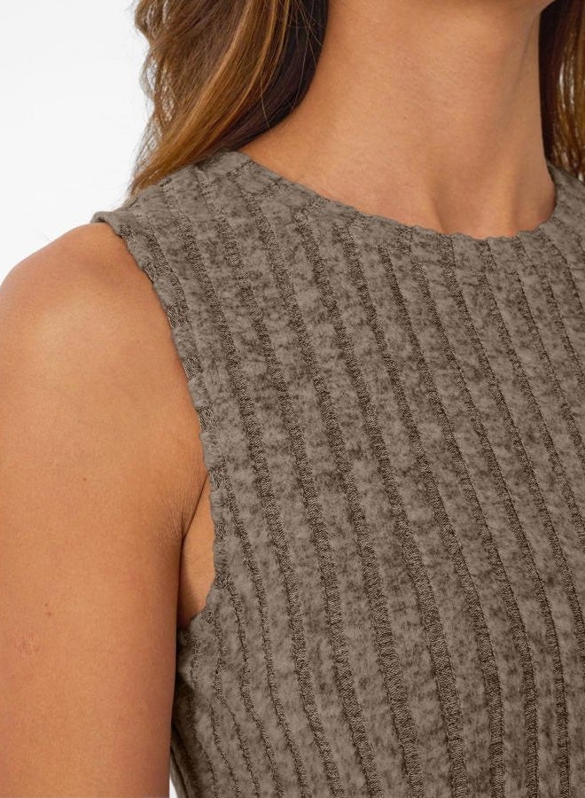 AUTOMET Womens Tank Tops Sleeveless Tunic Shirts Summer Fashion Basic Soft Clothes 2025 Casual Trendy Vacation Spring Outfits, Brown, M - Image 5