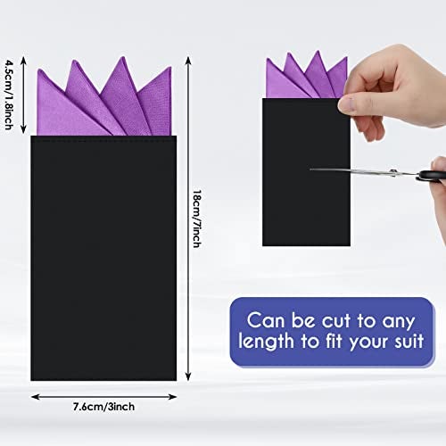 Eurzom 12 Pcs Pocket Squares for Men Prefolded Suit Pocket Squares on Card Masculine Polyester Handkerchief Suit Accessories (Solid Color,Classic Style) - Image 2