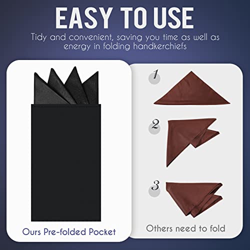 Eurzom 12 Pcs Pocket Squares for Men Prefolded Suit Pocket Squares on Card Masculine Polyester Handkerchief Suit Accessories (Solid Color,Classic Style) - Image 3