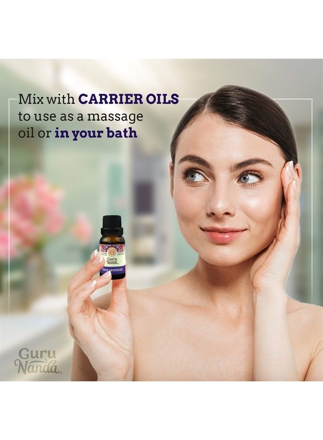 GuruNanda Lavender Essential Oil - 100% Pure Therapeutic-Grade, Undiluted Oil for Aromatherapy & Massage - Helps Relieve Stress & Promotes Calm Sleep - Premium Diffuser Oil (Pack of 2 x 0.5 Fl Oz) - Image 1