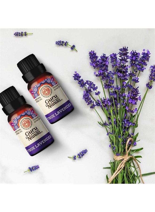 GuruNanda Lavender Essential Oil - 100% Pure Therapeutic-Grade, Undiluted Oil for Aromatherapy & Massage - Helps Relieve Stress & Promotes Calm Sleep - Premium Diffuser Oil (Pack of 2 x 0.5 Fl Oz) - Image 3