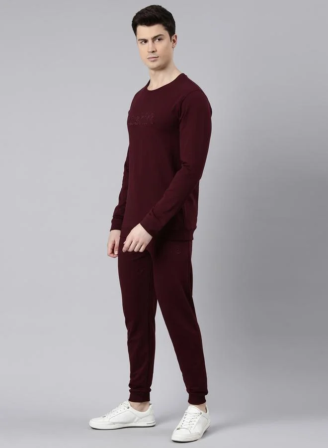 Bushirt Bushirt Men Embroidered Loop Knit Sweatshirt and Joggers Set