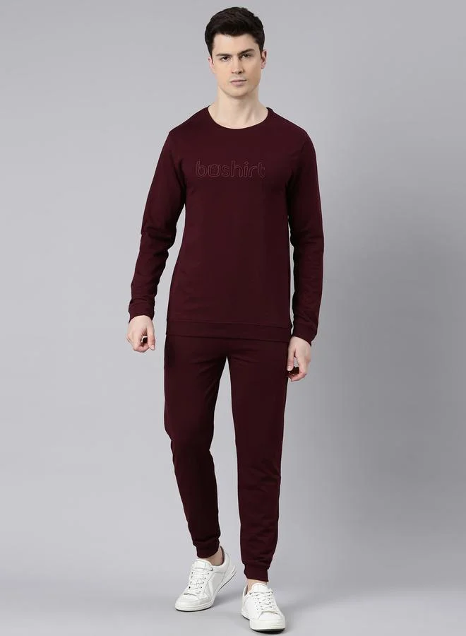 Bushirt Bushirt Men Embroidered Loop Knit Sweatshirt and Joggers Set