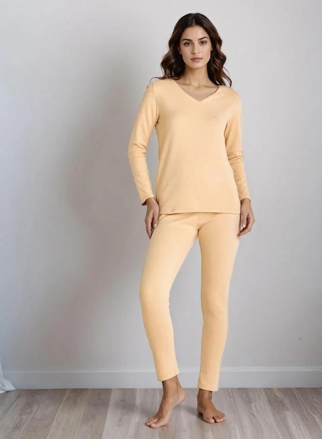 سبلاش فيڤ طقم بيجاما تي شيرت حراري وسروال ضيق