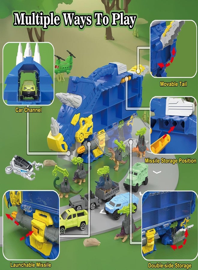 Frontoytall Dinosaur Toys for Kids 3+, Triceratops Carrier Truck Set - Image 2