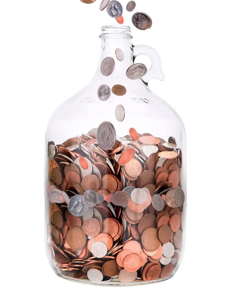 Skywin Swear Jar Glass Coin Jar for Adults Large Money Jar Coin Bank Piggy Bank for Storing Coins  Change