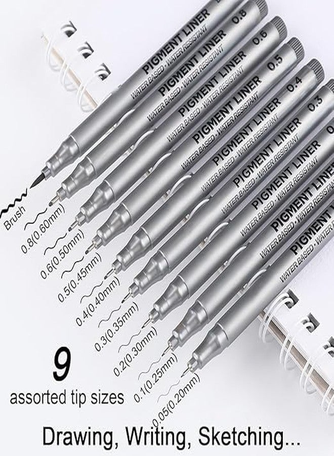 Bluedeal Black Micro-Pen Fineliner Ink Pens - Waterproof Archival Ink Micro Fine Point Writing Drawing Pens for Sketching, Anime, Artist Illustration, Technical Drawing, Office Documents, Scrapbooking - Image 2