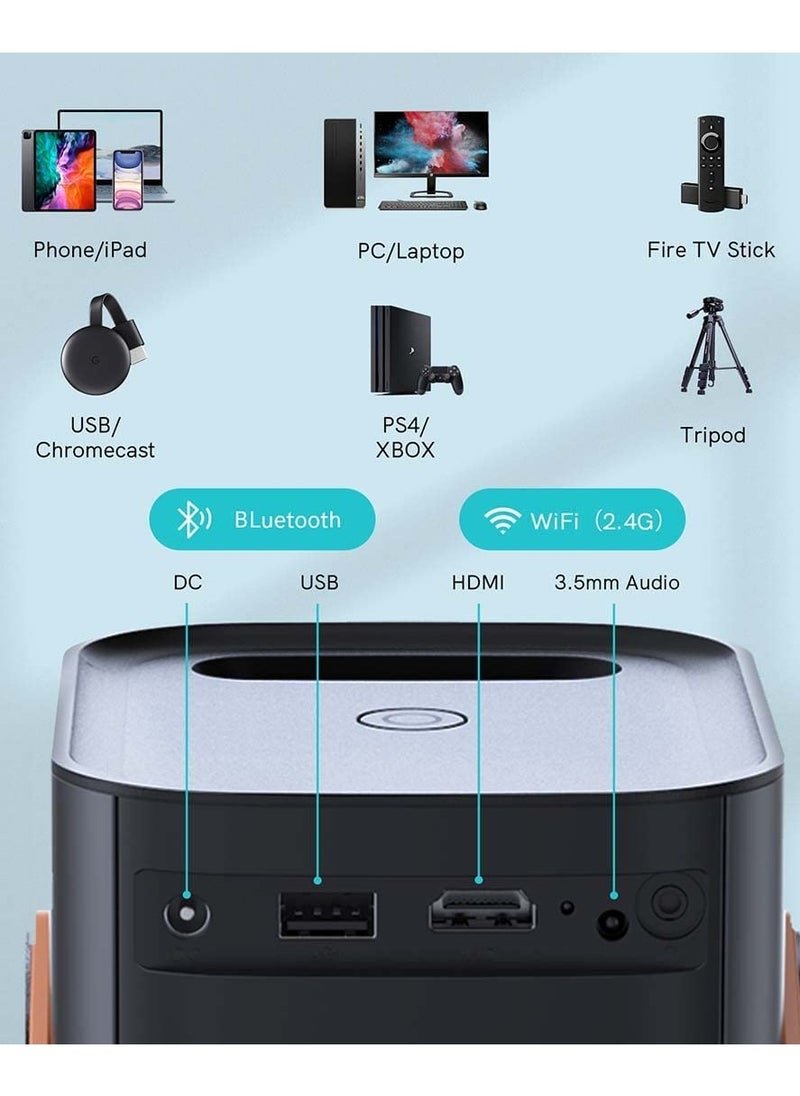 بلوري - جهاز عرض Blulory Android 4K للسينما المنزلية واي فاي للأفلام الخارجية يدعم HDMI - Image 1