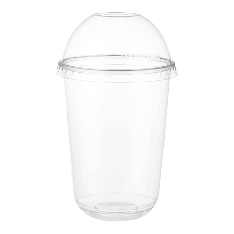 SIGNIFIQUE NATURAL PRODUCTS SIGNIFIQUE NATURAL PRODUCTS Set of 25 Heavy Duty 350ml PET Clear Juice Cup with Holed Dome Lid BPA Free Food Grade Recyclable Crack Resistant Solid Durable Construction 100 