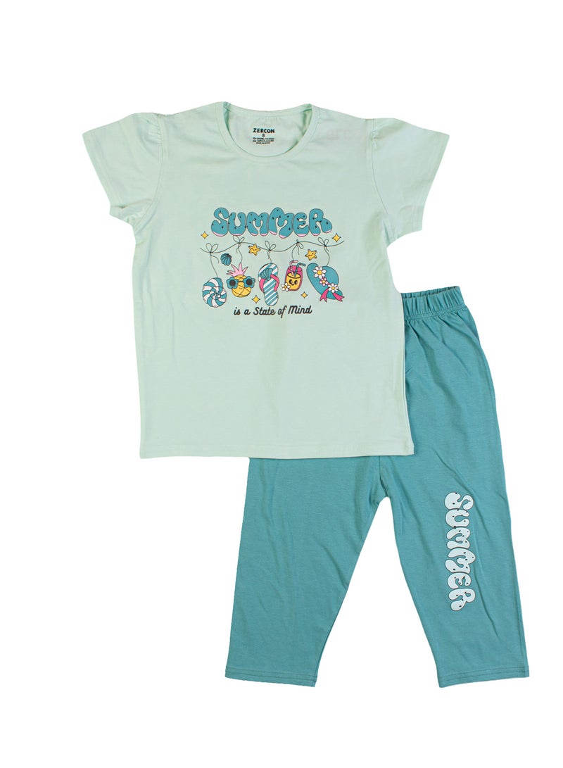 Zercon Summer Pajama Set for Girls 8203 - Image 1