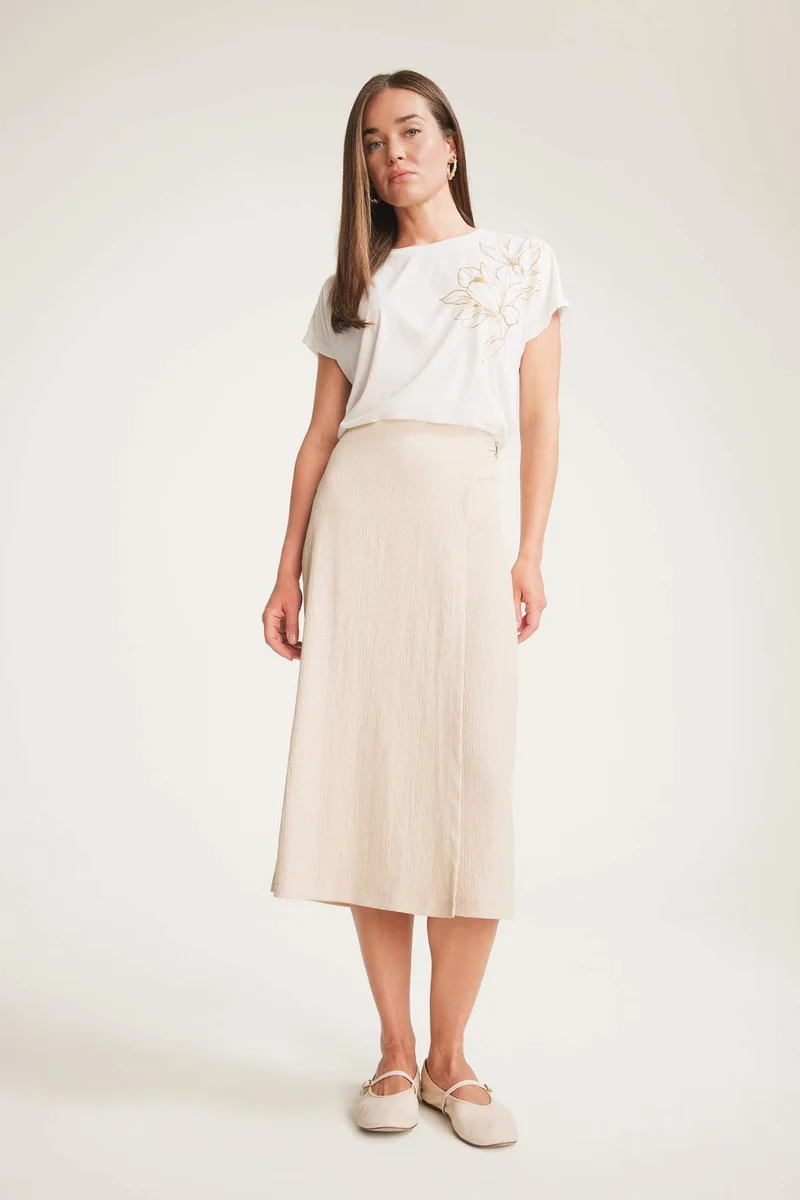 ديفاكتو Regular Fit Basic Midi Skirt