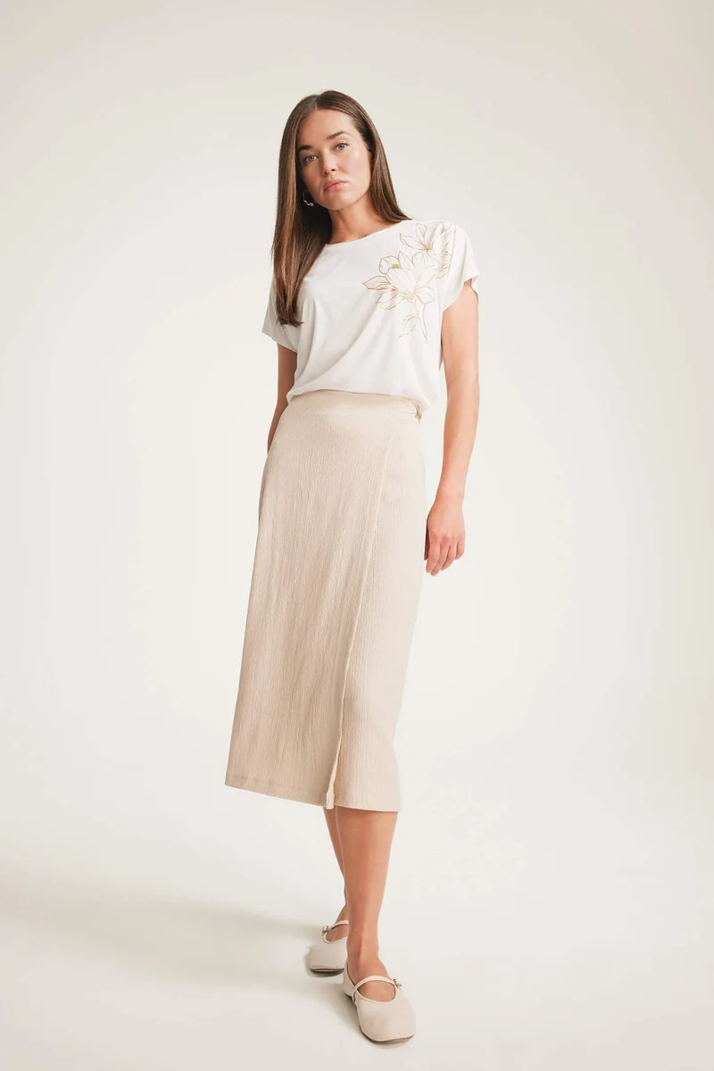 ديفاكتو Regular Fit Basic Midi Skirt