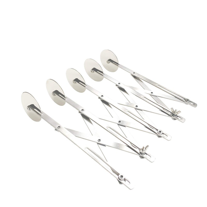 Restaurantware Met Lux 95 x 225 Inch 5 Wheel Pastry Cutter 1 Expandable Accordion Cutter  CorrosionResistant DishwasherSafe Stainless Steel MultiBlade Pizza Cutter For Cutting Pasta Dough