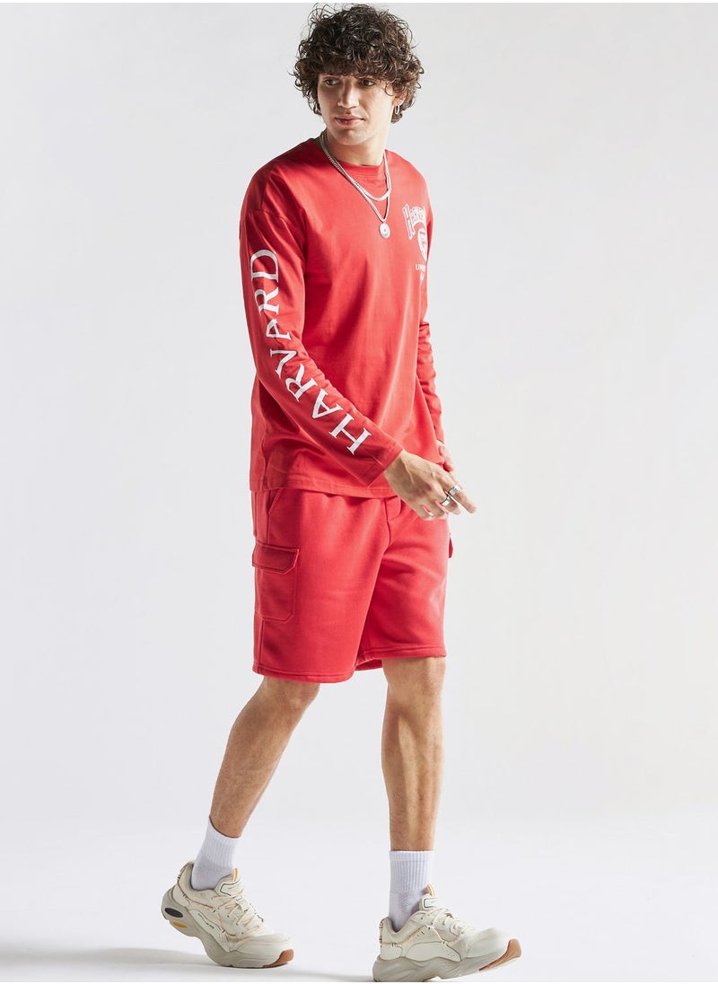 FAV Text Print Crew Neck T-Shirt  - Image 4