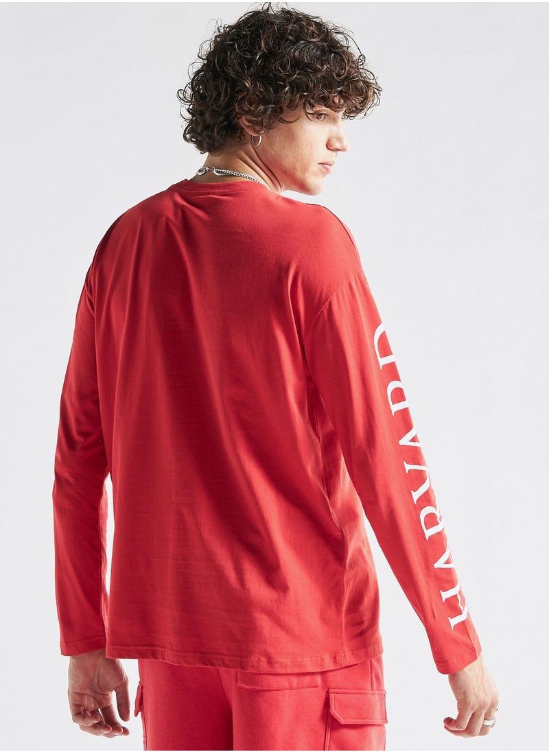 FAV Text Print Crew Neck T-Shirt  - Image 2
