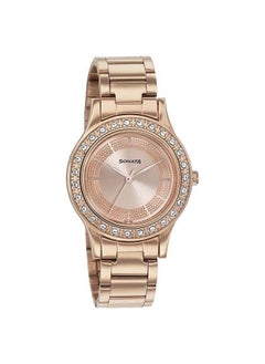 Sonata Round Shape Stainless Steel Analog Wrist Watch 8123WM03 - 33 mm - Rose Gold  - Image 5