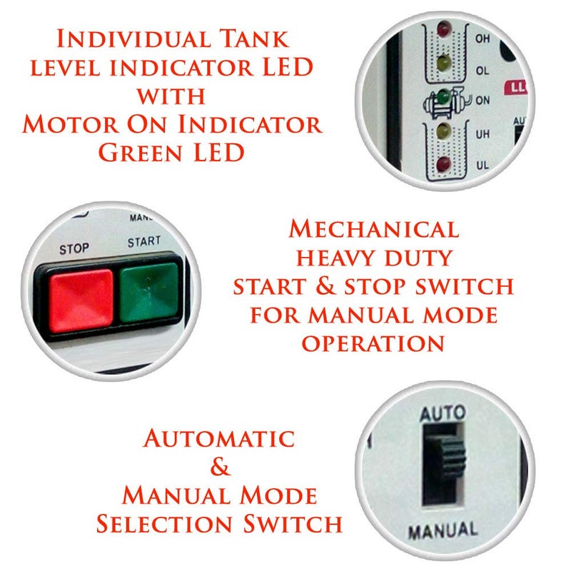 Microtail Fully Automatic Water Level Controller & indicator with 2 Float Level Sensors, Single Phase 230V AC - Image 5