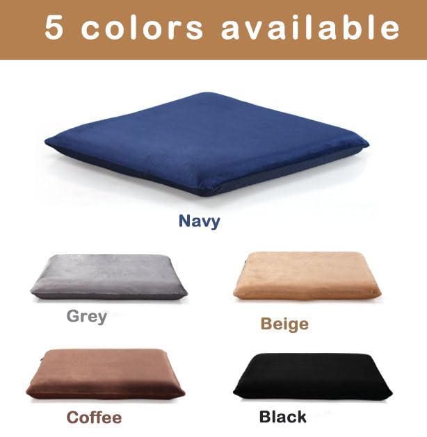 Augld Square Chair Seat Cushion Memory Foam Chair Cushion for Kitchen, Dining,Office or Car 18x18 in Navy - Image 3