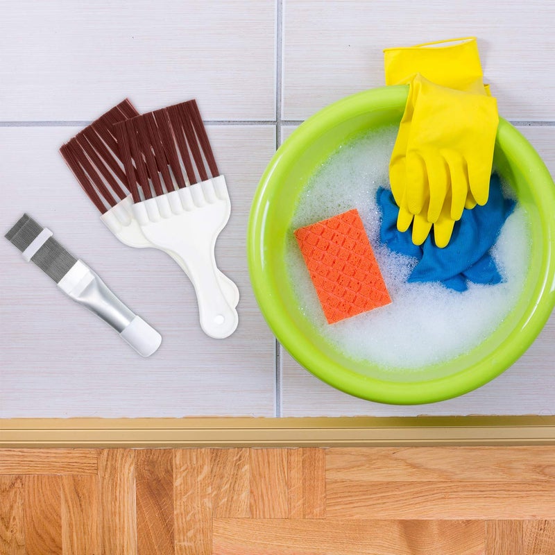 Boao 3 Pieces Air Conditioner Condenser Fin Cleaning Brush Stainless Steel Coil Cleaner Fin Comb Refrigerator Coil Cleaning Whisk Brush(Simple) - Image 5