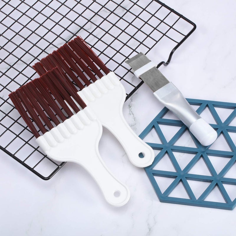 Boao 3 Pieces Air Conditioner Condenser Fin Cleaning Brush Stainless Steel Coil Cleaner Fin Comb Refrigerator Coil Cleaning Whisk Brush(Simple) - Image 4