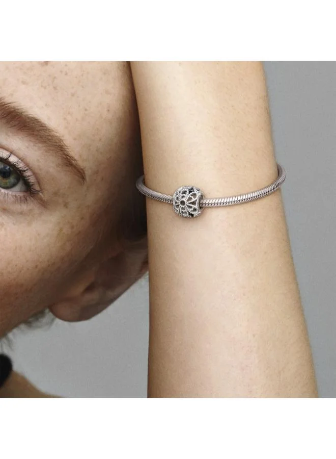 Pandora  Beaded Openwork Flower Charm for Women | Best Price UAE