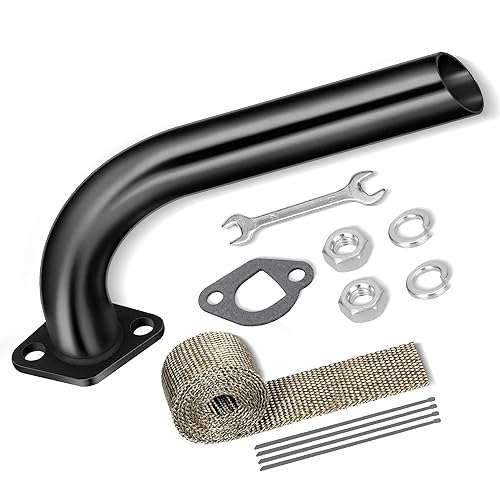 FVRITO Mini Bike Exhaust Pipe Kit for Predator 212cc 224cc 196cc Coleman CT200U BT200X CT200U-EX 6.5hp GX160 GX200 Small Engine Baja Warrior Massimo MB200 Go Kart Parts Black - Image 1