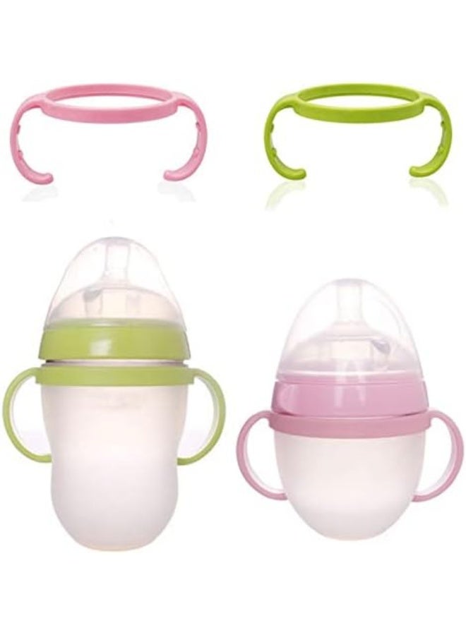 ROMIRUS 2 Pack Compatible for Comotomo Baby Feeding Bottle Handles Grip (Pink) - Image 2