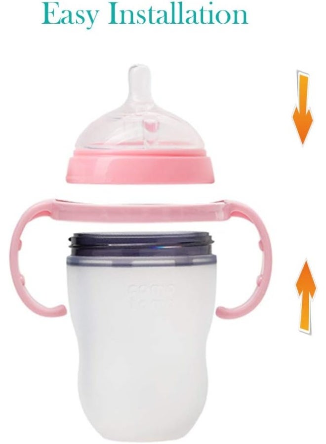 ROMIRUS 2 Pack Compatible for Comotomo Baby Feeding Bottle Handles Grip (Pink) - Image 5