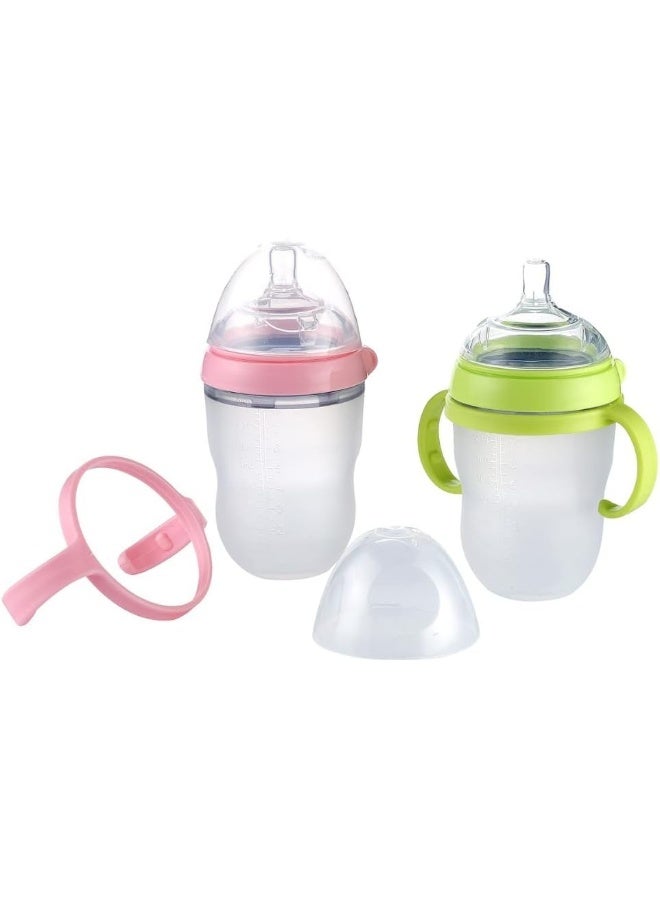 ROMIRUS 2 Pack Compatible for Comotomo Baby Feeding Bottle Handles Grip (Pink) - Image 3