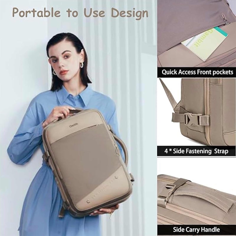 Chantria Premium Lightweight Laptop backpack for Women Water Resistant Multifunctional Anti-Theft Daypack with 180° Opening and Built in USB Port, CB00641 - Image 2